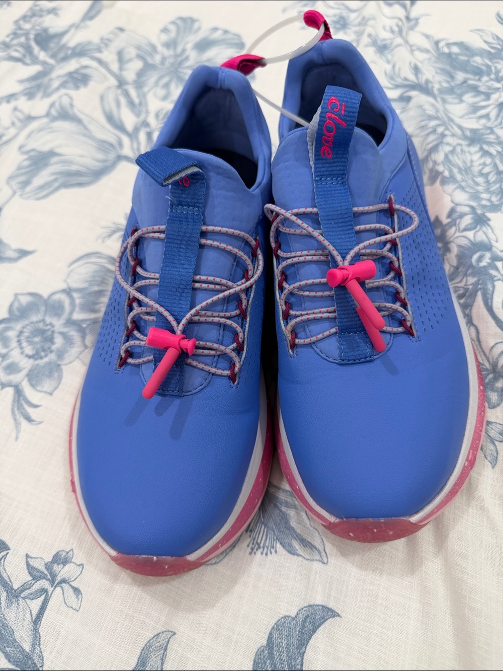 Clove Women's Blue Slip-On Sneakers with Pink Accents